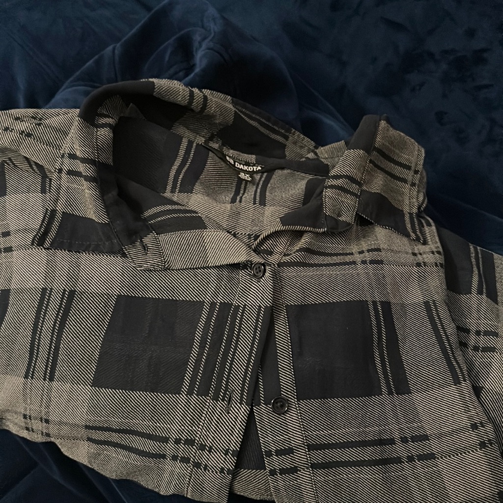 Mesh Plaid Button Down